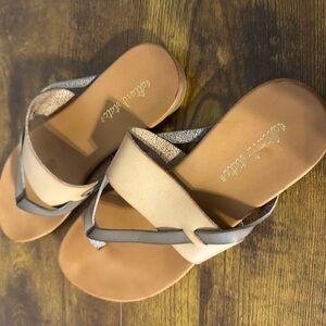 Altar'd State Cream and Gray Sandals